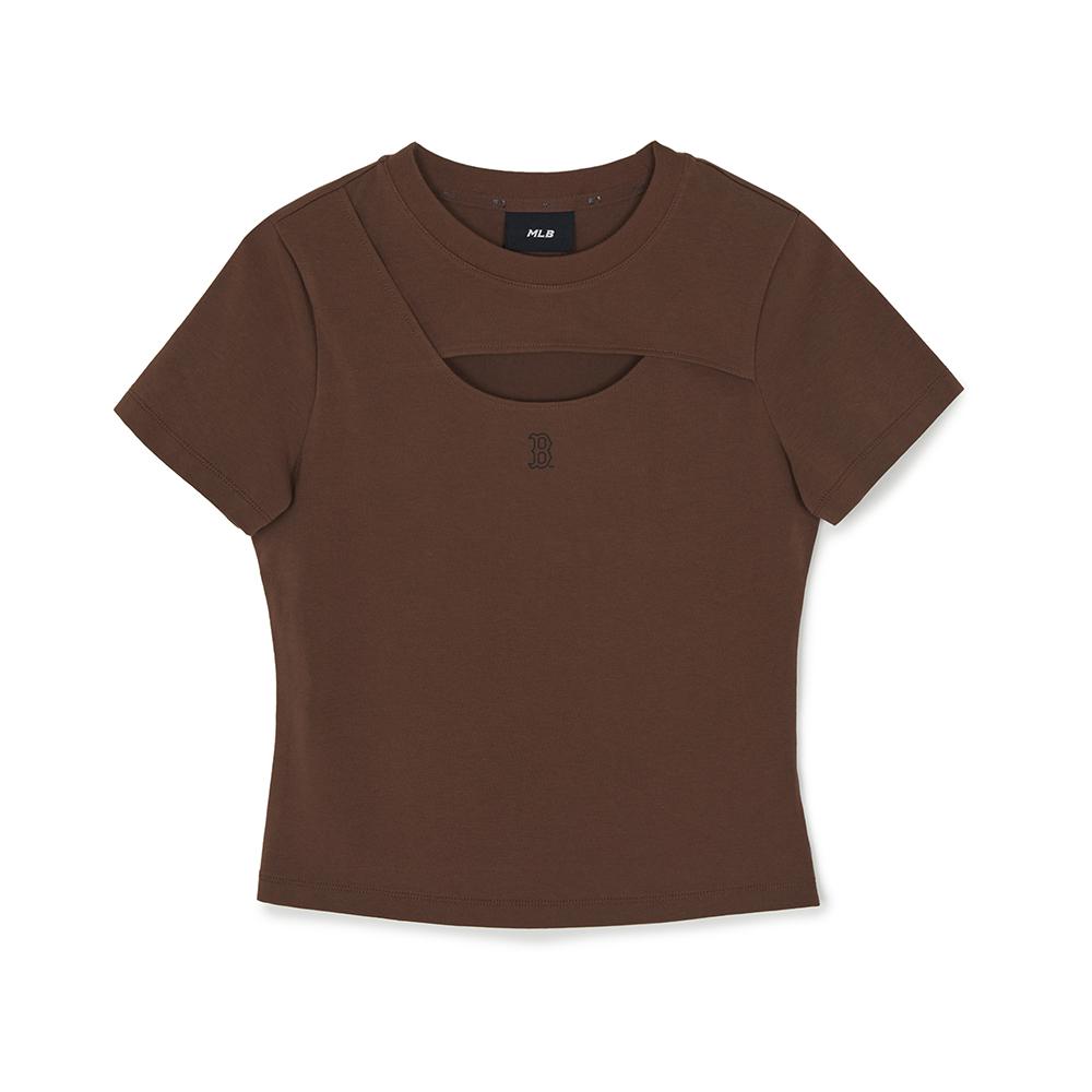 เสื้อยืด  Cut Out Detail Slim Semi Crop T-Shirts Boston Red Sox