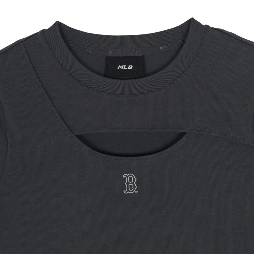Cut Out Detail Slim Semi Crop T-Shirts Boston Red Sox