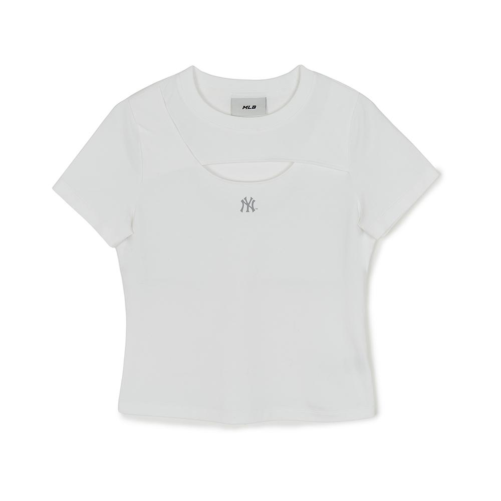 Cut Out Detail Slim Semi Crop T-Shirts New York Yankees
