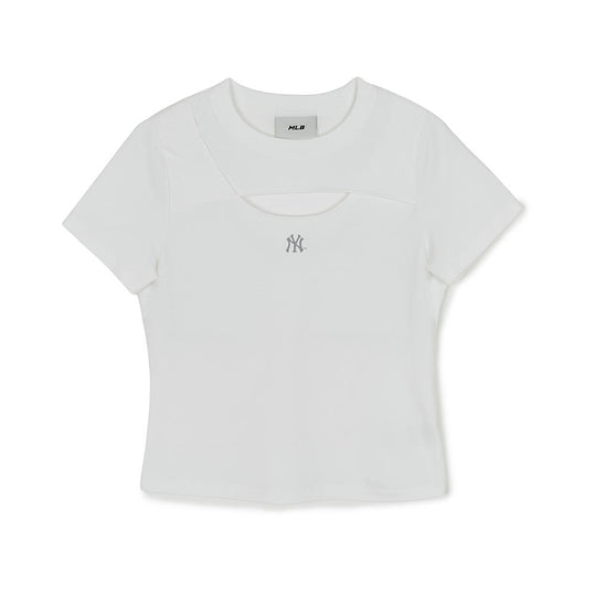 เสื้อยืด  Cut Out Detail Slim Semi Crop T-Shirts New York Yankees