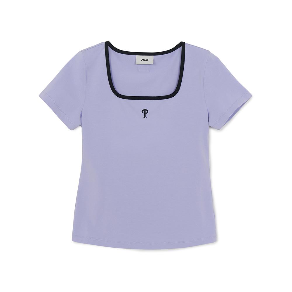 เสื้อยืด  Basic Squar Neck Slim Fit T-Shirts Philadelphia Phillies