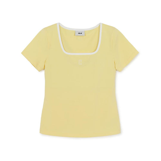 เสื้อยืด  Basic Squar Neck Slim Fit T-Shirts Cleveland Guardians