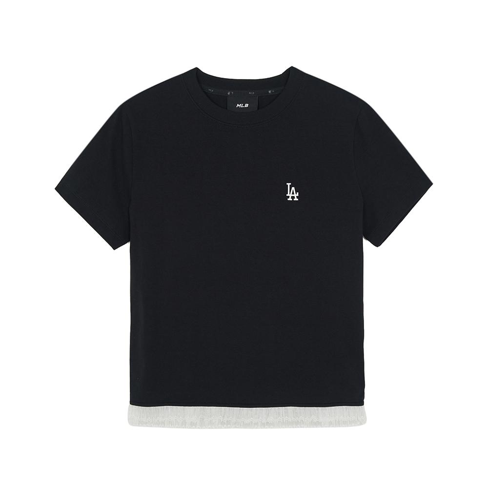Hem Lace Slim Semi-Crop T-Shirt Los Angeles Dodgers