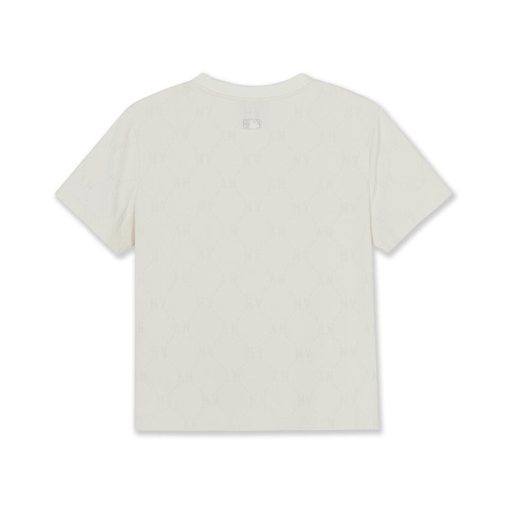 Dia Monogram Tonal Jacquard Slim Semi Crop T-Shirts New York Yankees