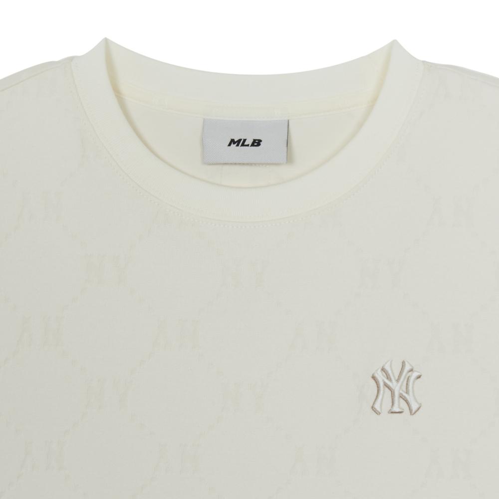 Dia Monogram Tonal Jacquard Slim Semi Crop T-Shirts New York Yankees