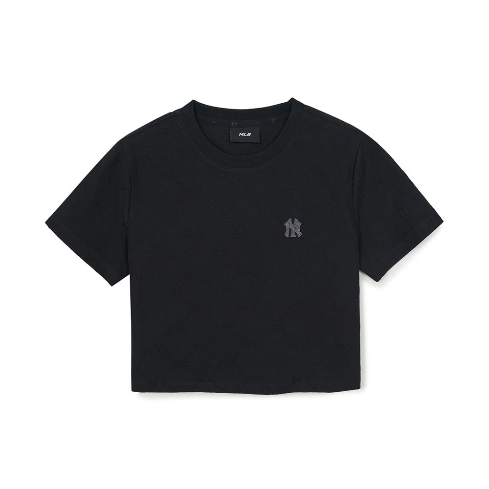 เสื้อยืด Women's Dia Monogram Tonal Jaquard Crop T-Shirts New York Yankees