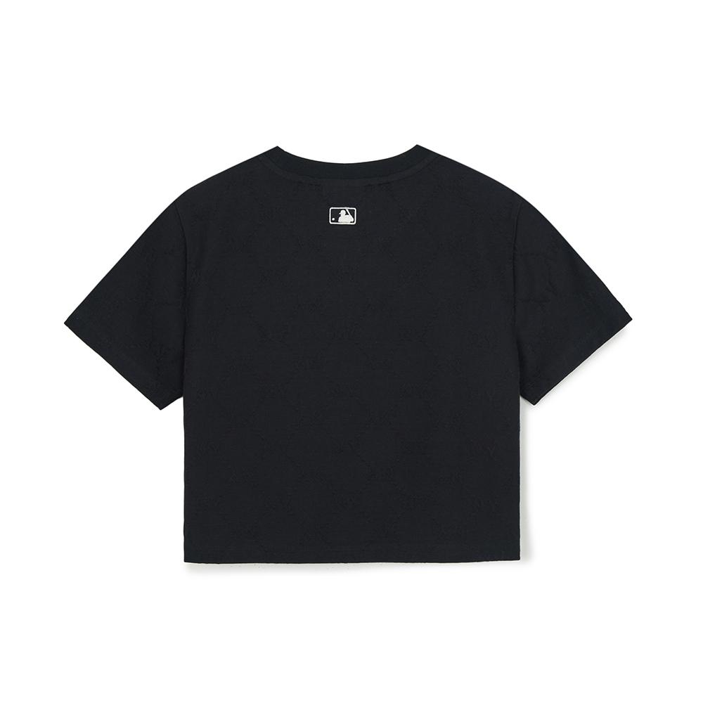 เสื้อยืด Women's Dia Monogram Tonal Jaquard Crop T-Shirts New York Yankees