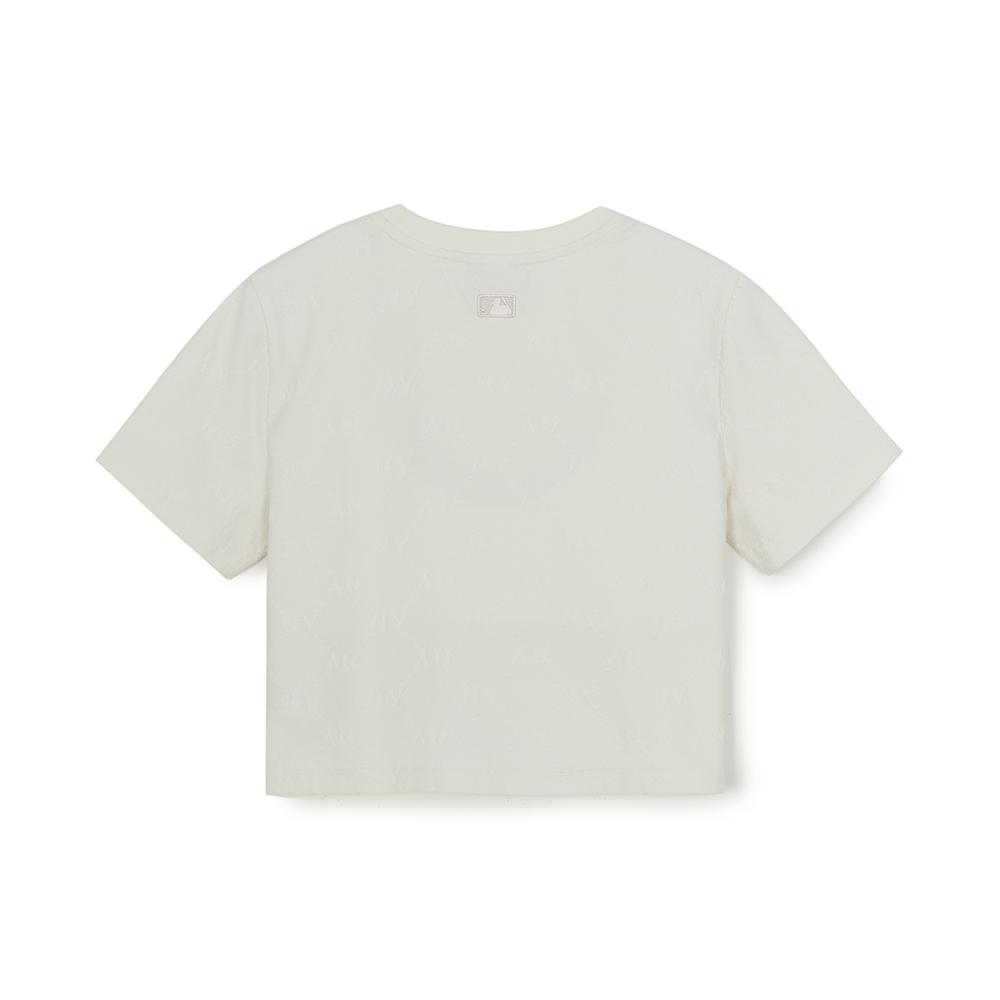 เสื้อยืด Women's Dia Monogram Tonal Jaquard Crop T-Shirts New York Yankees