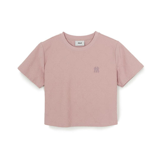 เสื้อยืด Women's Dia Monogram Tonal Jaquard Crop T-Shirts New York Yankees