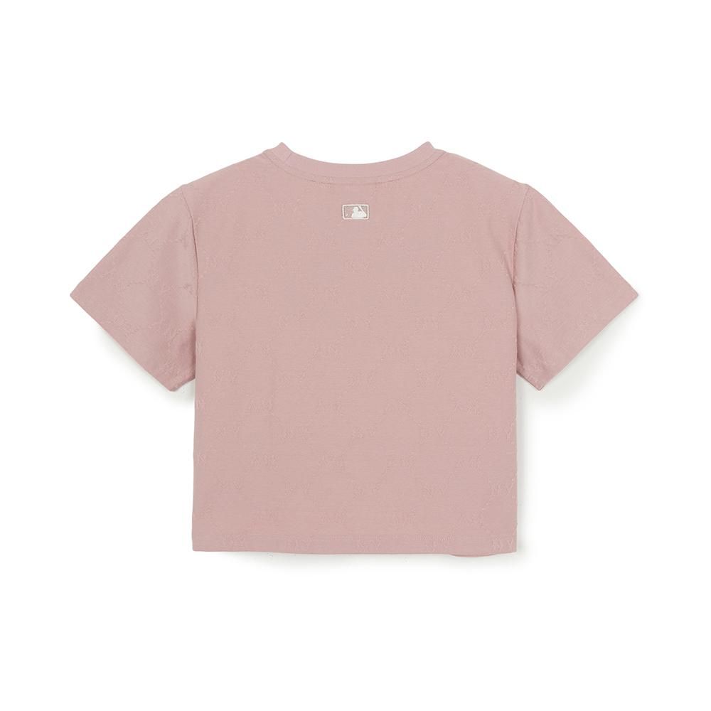 เสื้อยืด Women's Dia Monogram Tonal Jaquard Crop T-Shirts New York Yankees