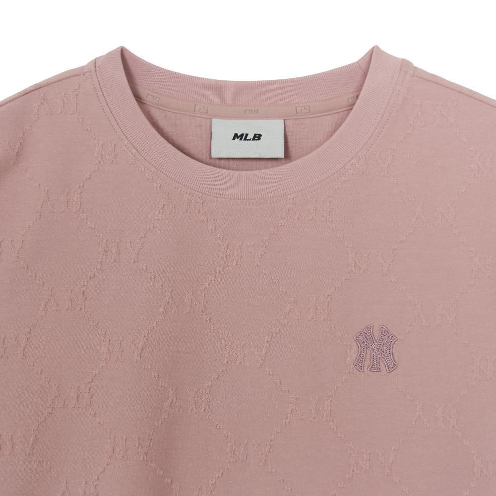 เสื้อยืด Women's Dia Monogram Tonal Jaquard Crop T-Shirts New York Yankees