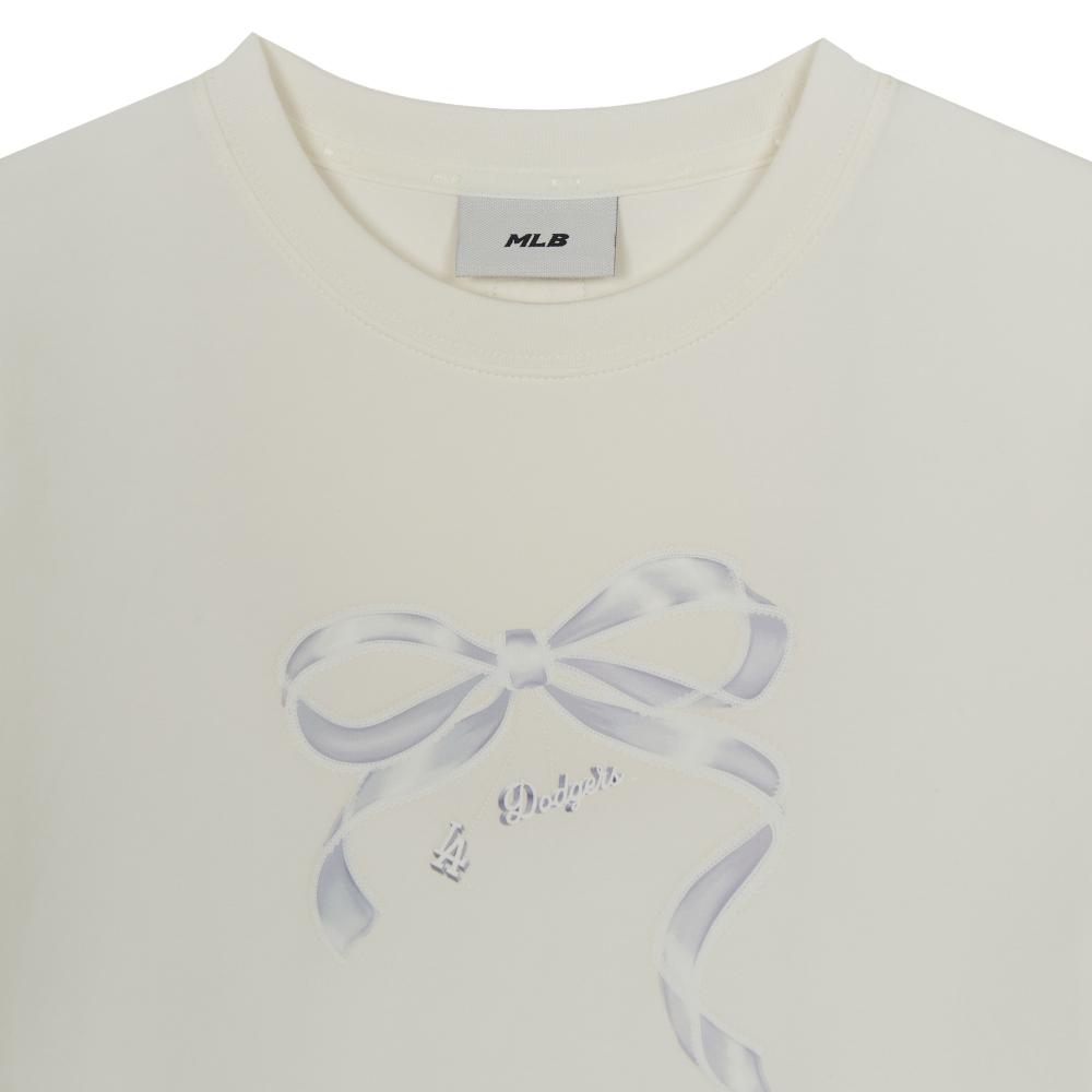 Bow Tie Graphic Slim Semi Crop T-Shirts Los Angeles Dodgers