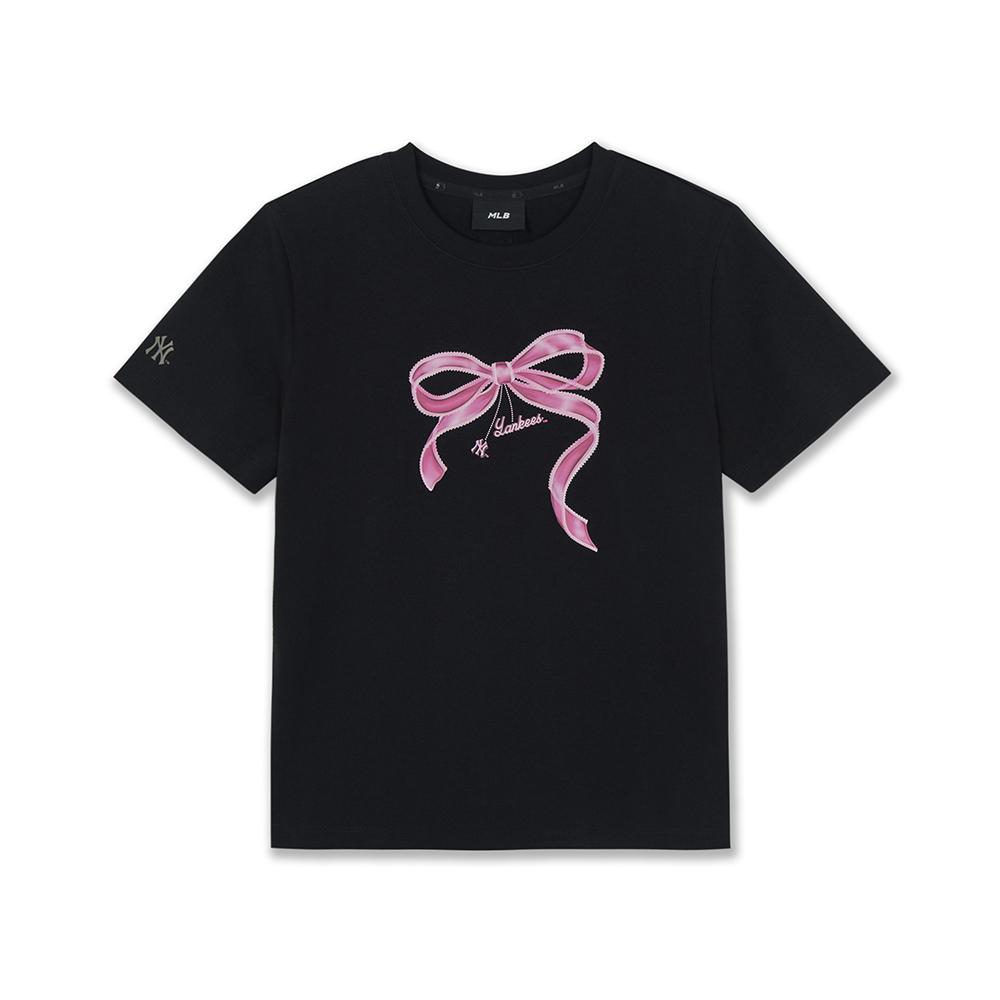 Bow Tie Graphic Slim Semi Crop T-Shirts New York Yankees