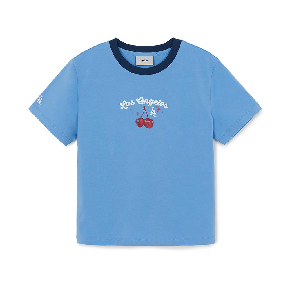 Summer Fruits Lifestyle Slim Semi Crop Ringer T-Shirts Los Angeles Dodgers