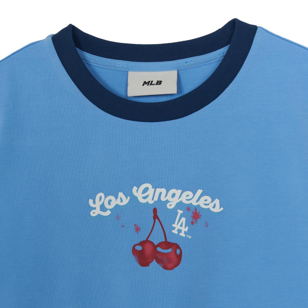 Summer Fruits Lifestyle Slim Semi Crop Ringer T-Shirts Los Angeles Dodgers