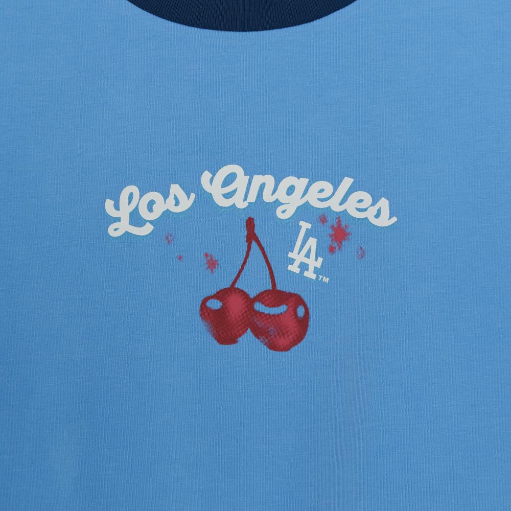 Summer Fruits Lifestyle Slim Semi Crop Ringer T-Shirts Los Angeles Dodgers