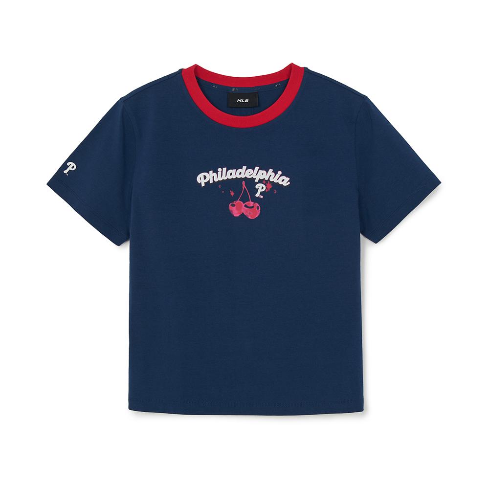 เสื้อยืด  Summer Fruits Lifestyle Slim Semi Crop Ringer T-Shirts Philadelphia Phillies