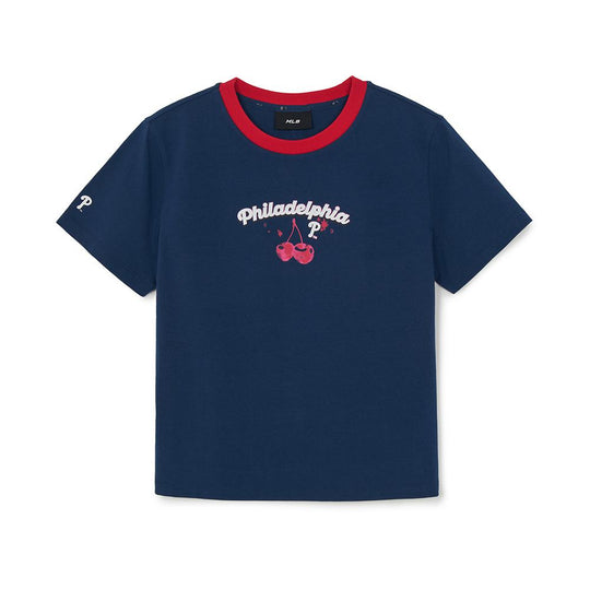 เสื้อยืด  Summer Fruits Lifestyle Slim Semi Crop Ringer T-Shirts Philadelphia Phillies