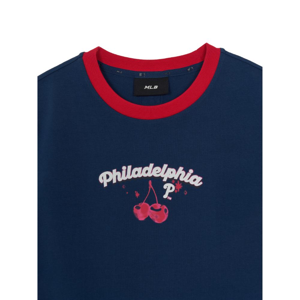 เสื้อยืด  Summer Fruits Lifestyle Slim Semi Crop Ringer T-Shirts Philadelphia Phillies
