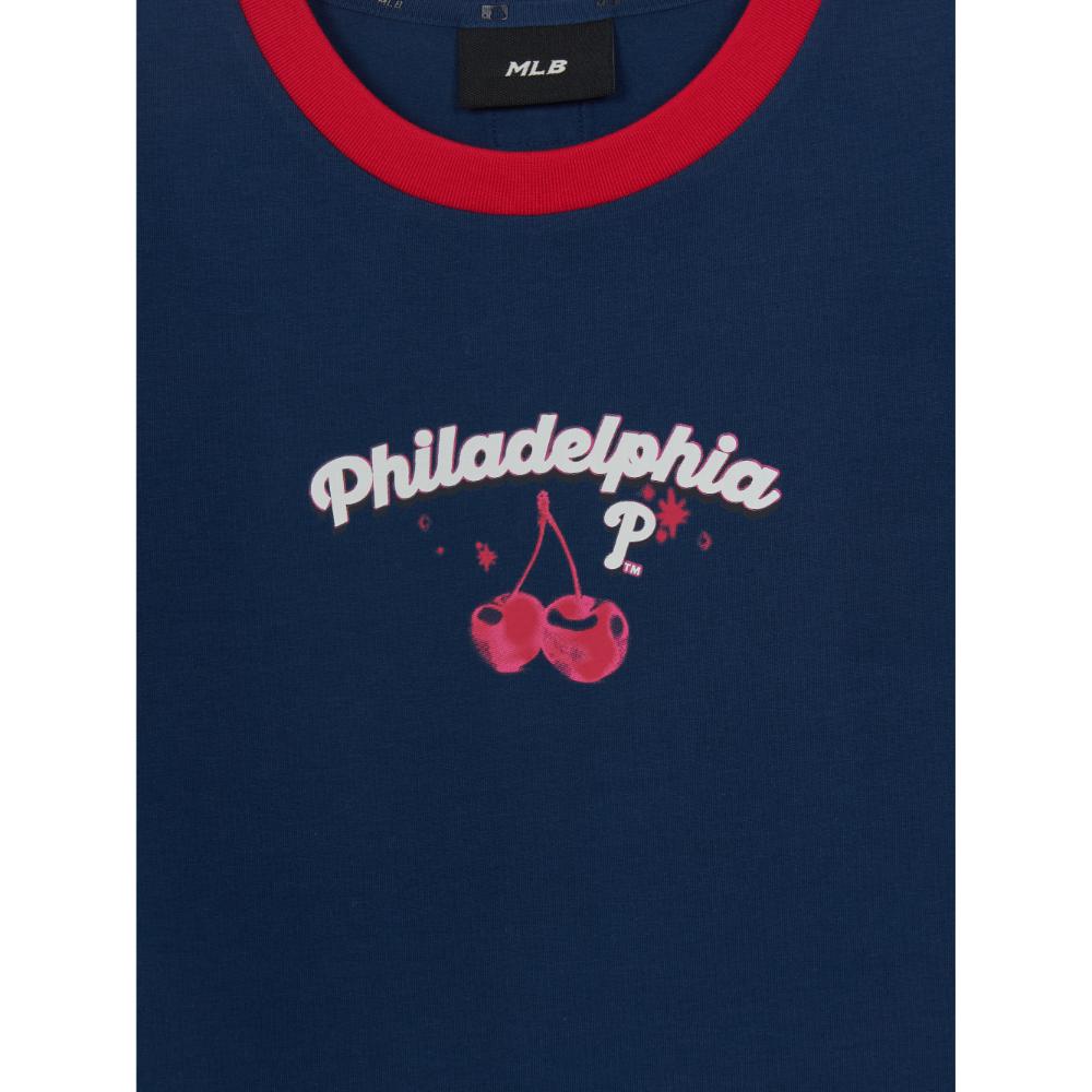 เสื้อยืด  Summer Fruits Lifestyle Slim Semi Crop Ringer T-Shirts Philadelphia Phillies