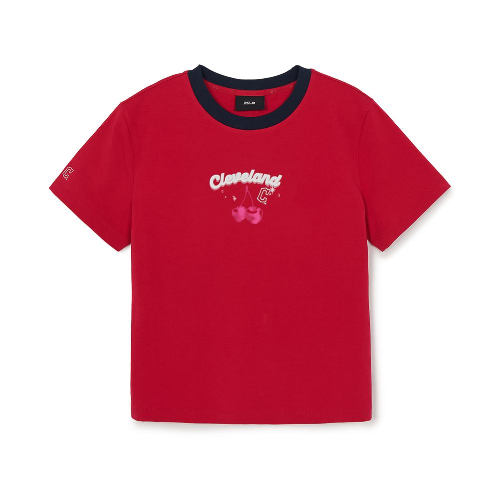 Summer Fruits Lifestyle Slim Semi Crop Ringer T-Shirts Cleveland Guardians