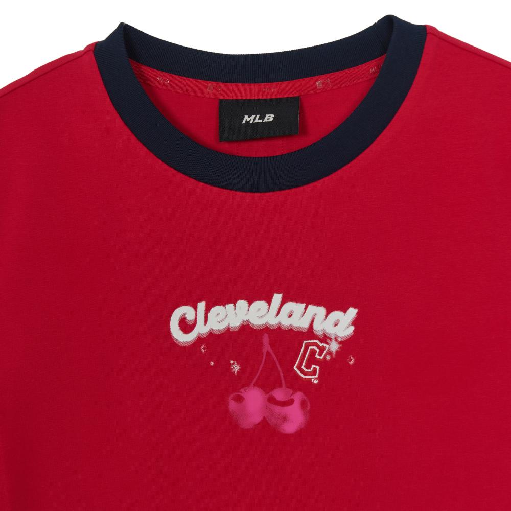 Summer Fruits Lifestyle Slim Semi Crop Ringer T-Shirts Cleveland Guardians
