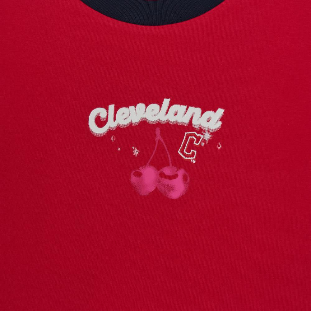 Summer Fruits Lifestyle Slim Semi Crop Ringer T-Shirts Cleveland Guardians
