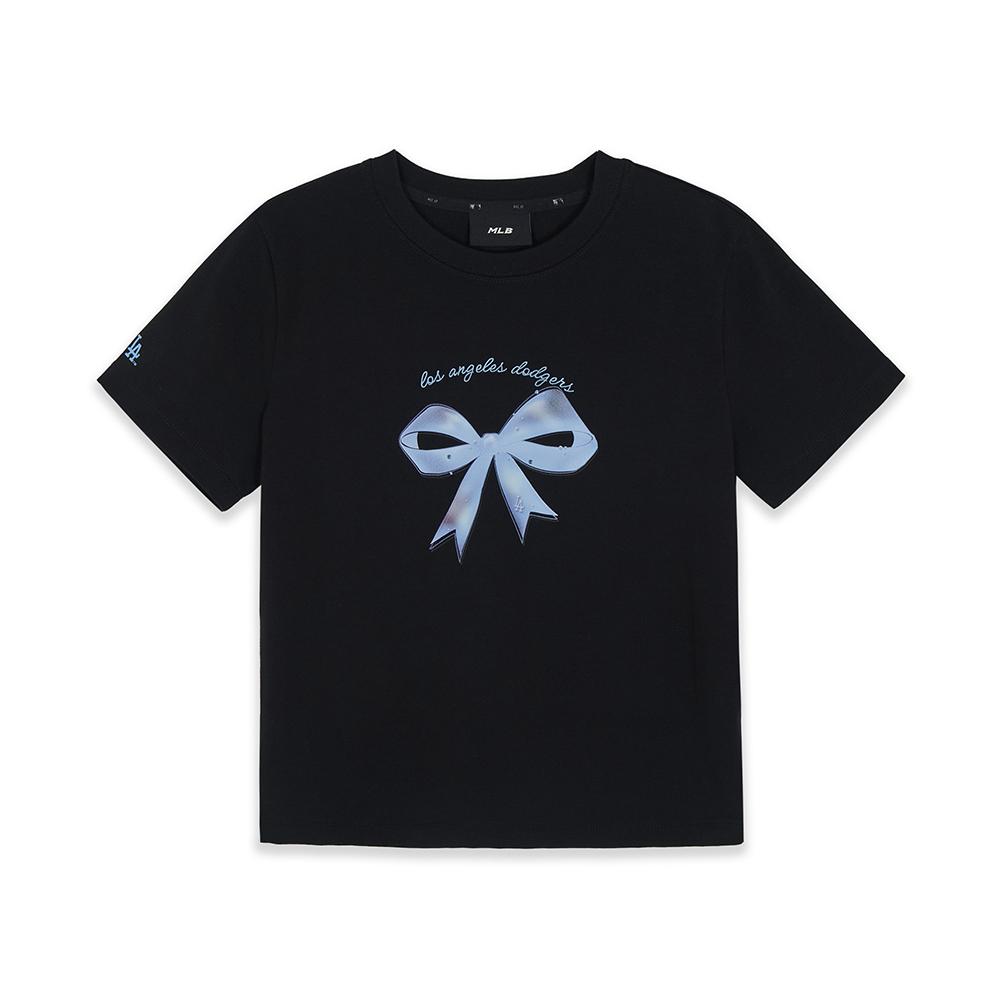 เสื้อยืด  Bow Tie Graphic Slim Semi Crop T-Shirts Los Angeles Dodgers