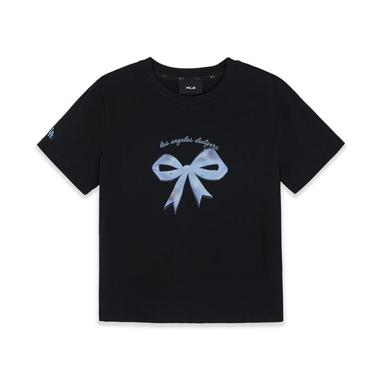เสื้อยืด  Bow Tie Graphic Slim Semi Crop T-Shirts Los Angeles Dodgers