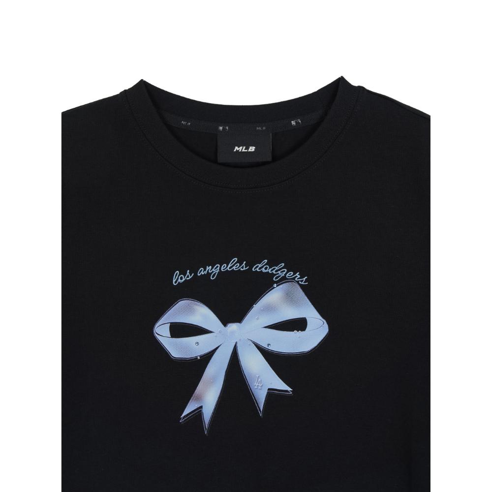 เสื้อยืด  Bow Tie Graphic Slim Semi Crop T-Shirts Los Angeles Dodgers