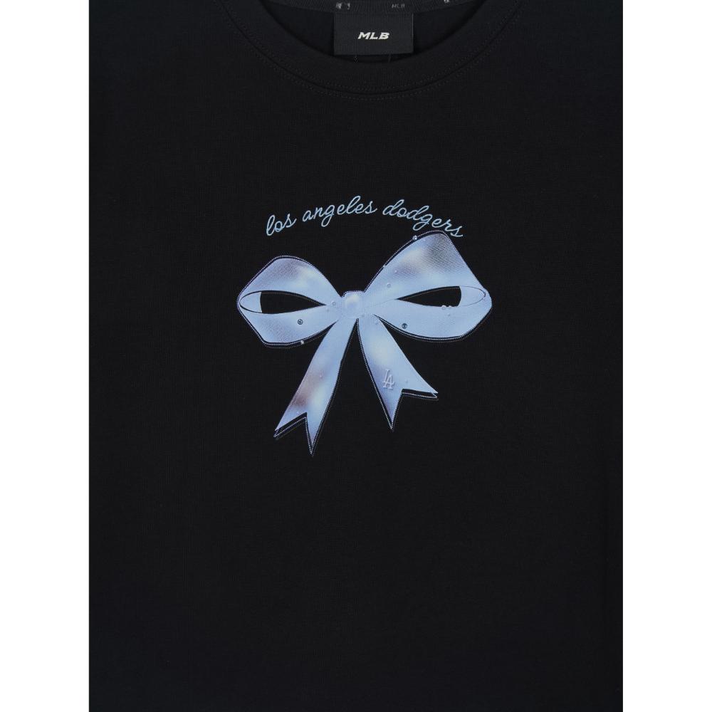 เสื้อยืด  Bow Tie Graphic Slim Semi Crop T-Shirts Los Angeles Dodgers