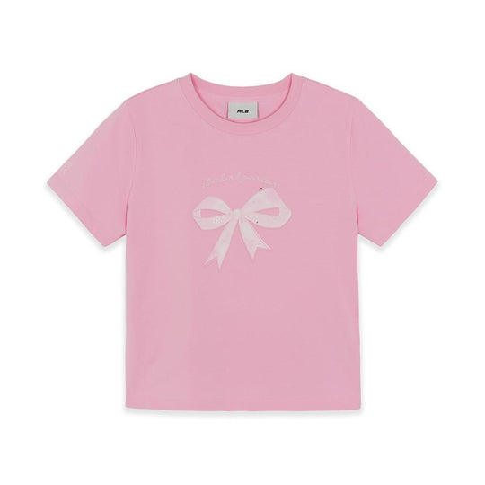 เสื้อยืด  Bow Tie Graphic Slim Semi Crop T-Shirts Cleveland Guardians