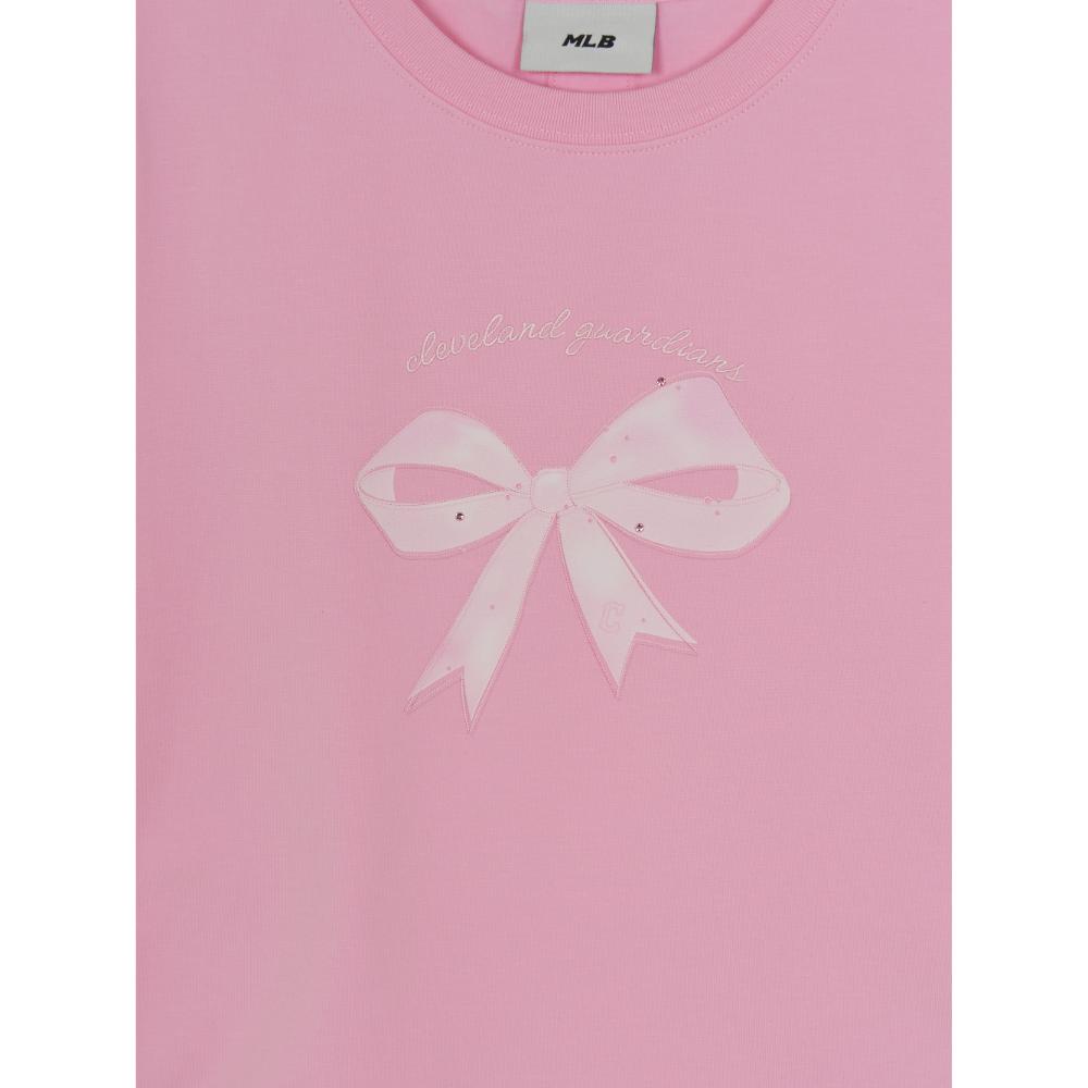 เสื้อยืด  Bow Tie Graphic Slim Semi Crop T-Shirts Cleveland Guardians