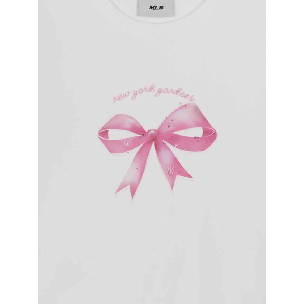 Bow Tie Graphic Slim Semi Crop T-Shirts New York Yankees