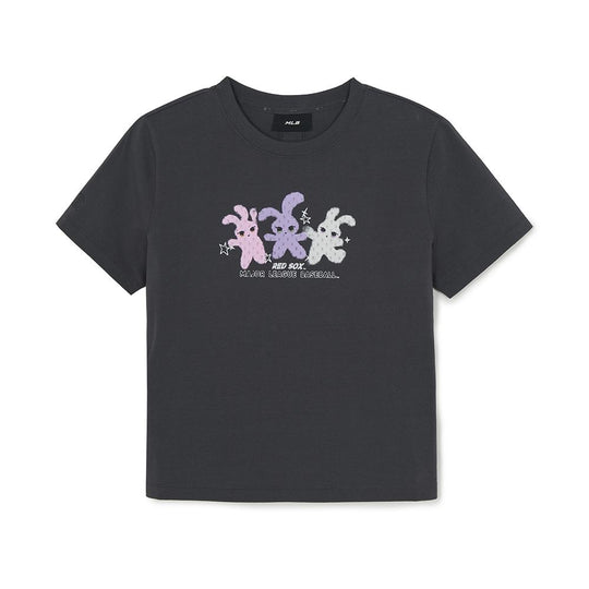 เสื้อยืด  Small Bunny Graphic Slim Semi Crop T-Shirts Boston Red Sox
