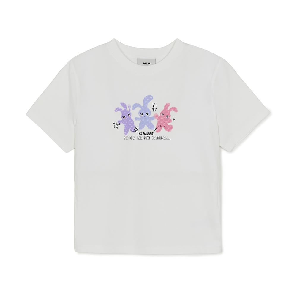 เสื้อยืด  Small Bunny Graphic Slim Semi Crop T-Shirts New York Yankees