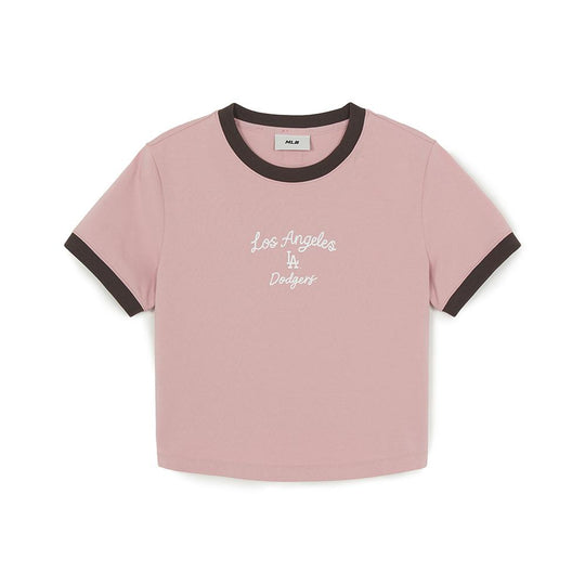 เสื้อยืด  Sportive Cursive Ringer Crop T-Shirts Los Angeles Dodgers