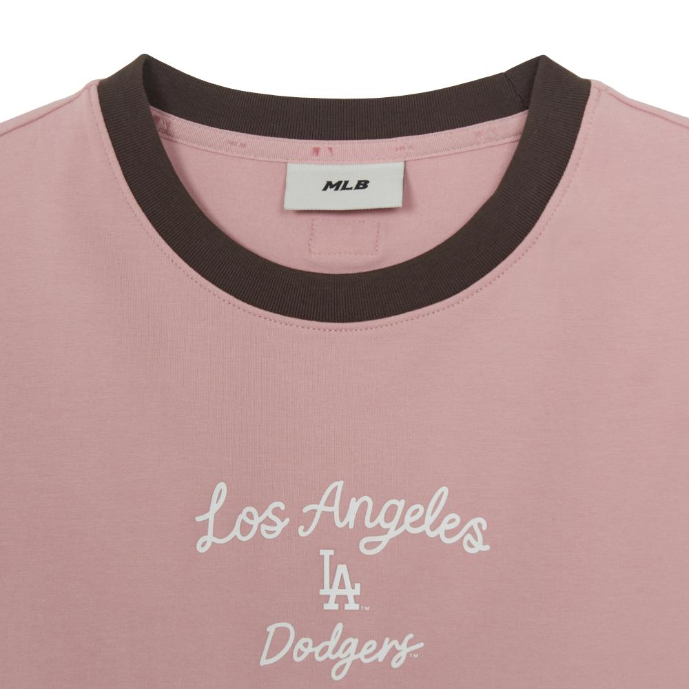 เสื้อยืด  Sportive Cursive Ringer Crop T-Shirts Los Angeles Dodgers