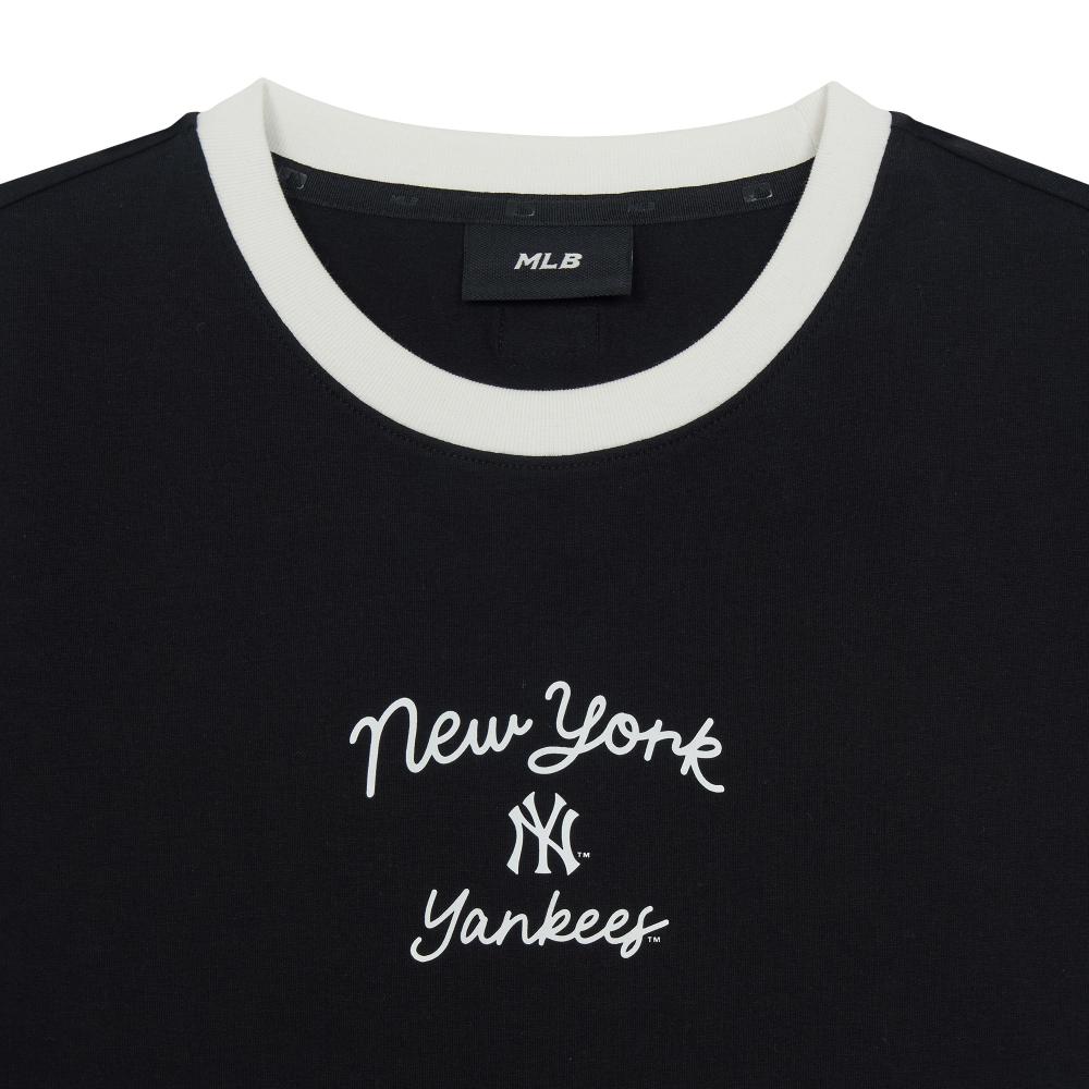 Sportive Cursive Ringer Crop T-Shirts New York Yankees