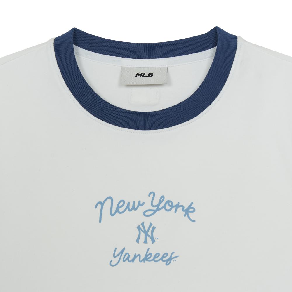เสื้อยืด  Sportive Cursive Ringer Crop T-Shirts New York Yankees