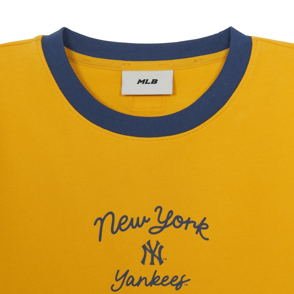 Sportive Cursive Ringer Crop T-Shirts New York Yankees