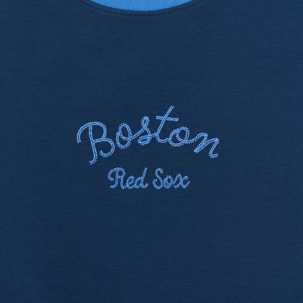 Women's Varsity Ringer Slim Fit Crop T-Shirts Boston Red Sox