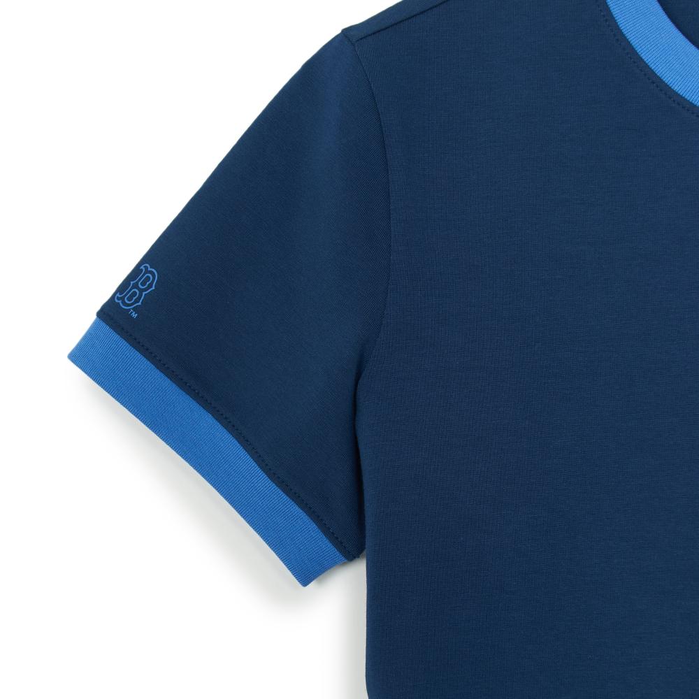 Women's Varsity Ringer Slim Fit Crop T-Shirts Boston Red Sox