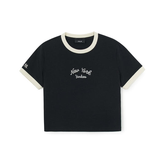 เสื้อครอป Women'S Varsity Ringer Slim Fit Crop T-Shirts New York Yankees