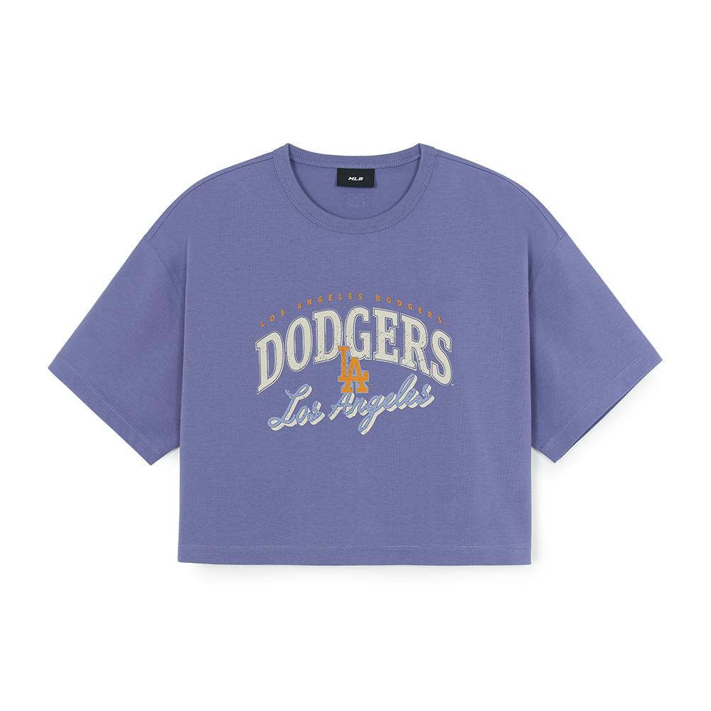Women's Varsity Vintage Oversized Fit Crop T-Shirts Los Angeles Dodgers