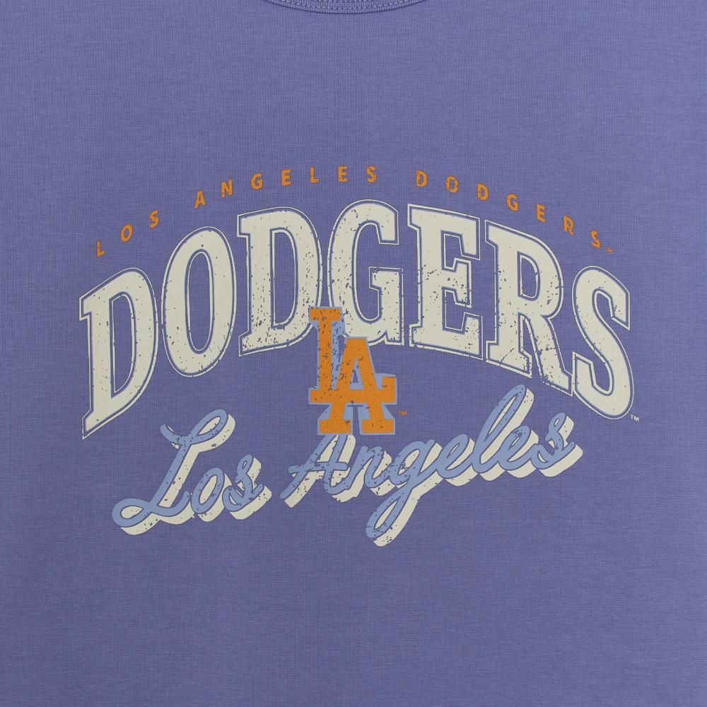 Women's Varsity Vintage Oversized Fit Crop T-Shirts Los Angeles Dodgers