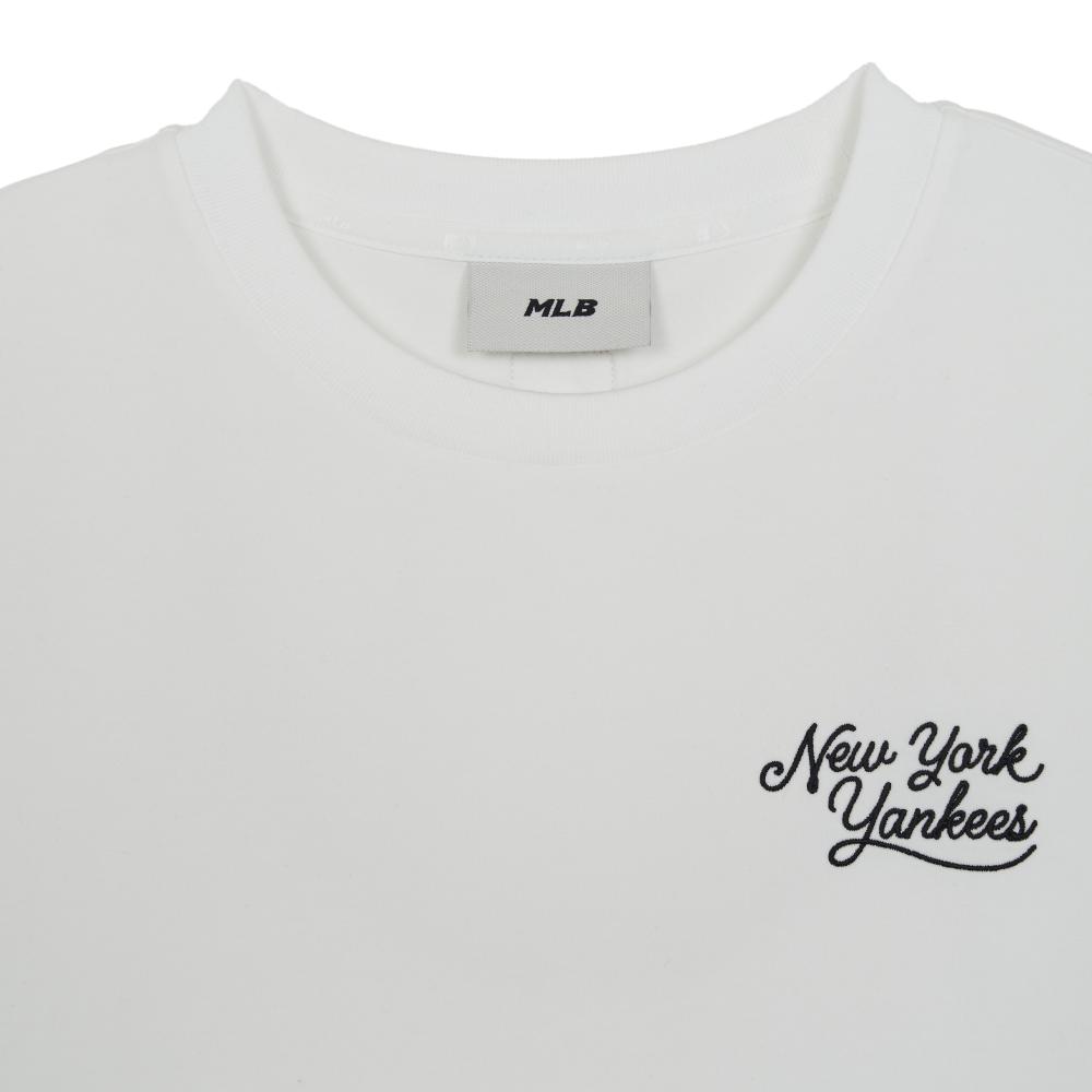 Varsity Lettering Slim Crop Side Shirring T-Shirts New York Yankees