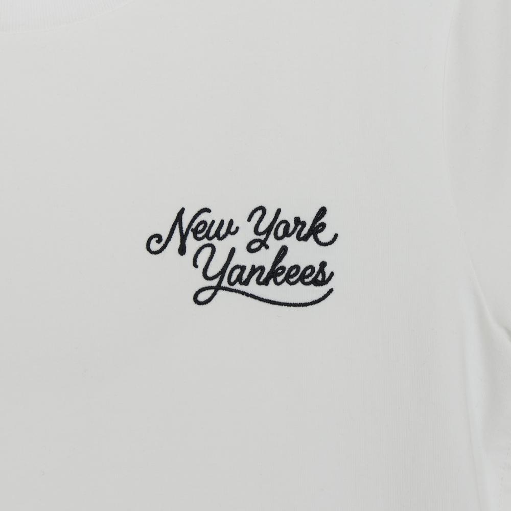 Varsity Lettering Slim Crop Side Shirring T-Shirts New York Yankees