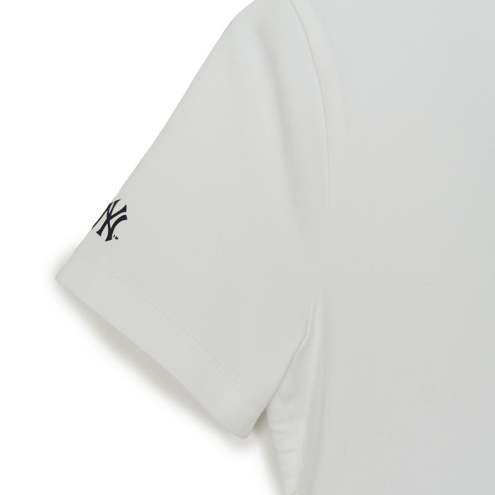 Varsity Lettering Slim Crop Side Shirring T-Shirts New York Yankees