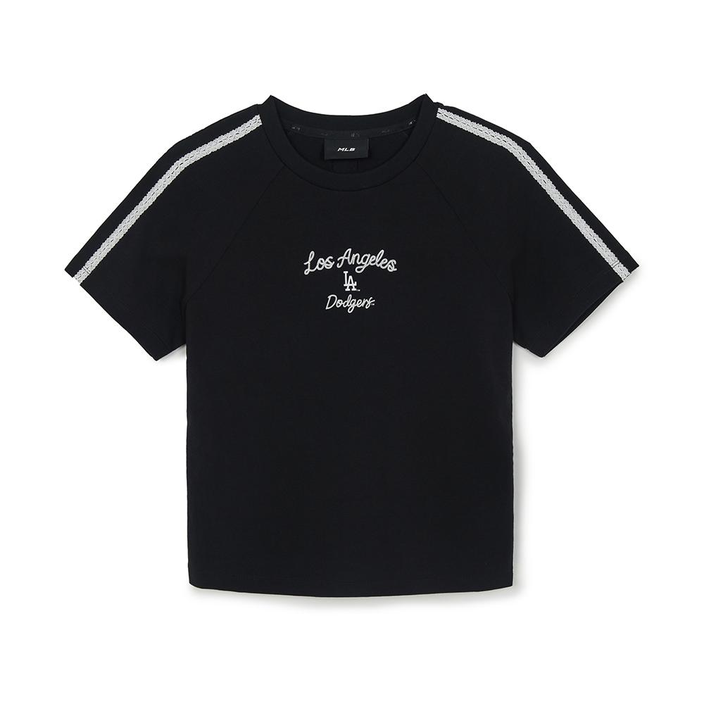 Varsity Lace Track Slim Semi Crop T-Shirts Los Angeles Dodgers